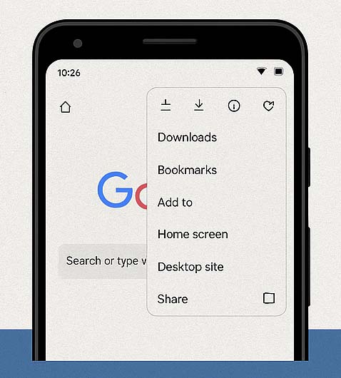Muslims.co.uk Android add to home screen steps